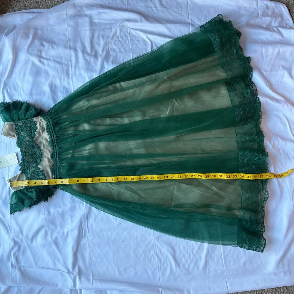 Trish Scully | Emerald and Cream Lace Gown Jr Bridesmaid Formal Kids Sz 10 NWT